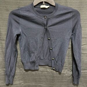 Tory Burch Women's XS Classic Button Cardigan Sweater Blue 100%‎ Merino …